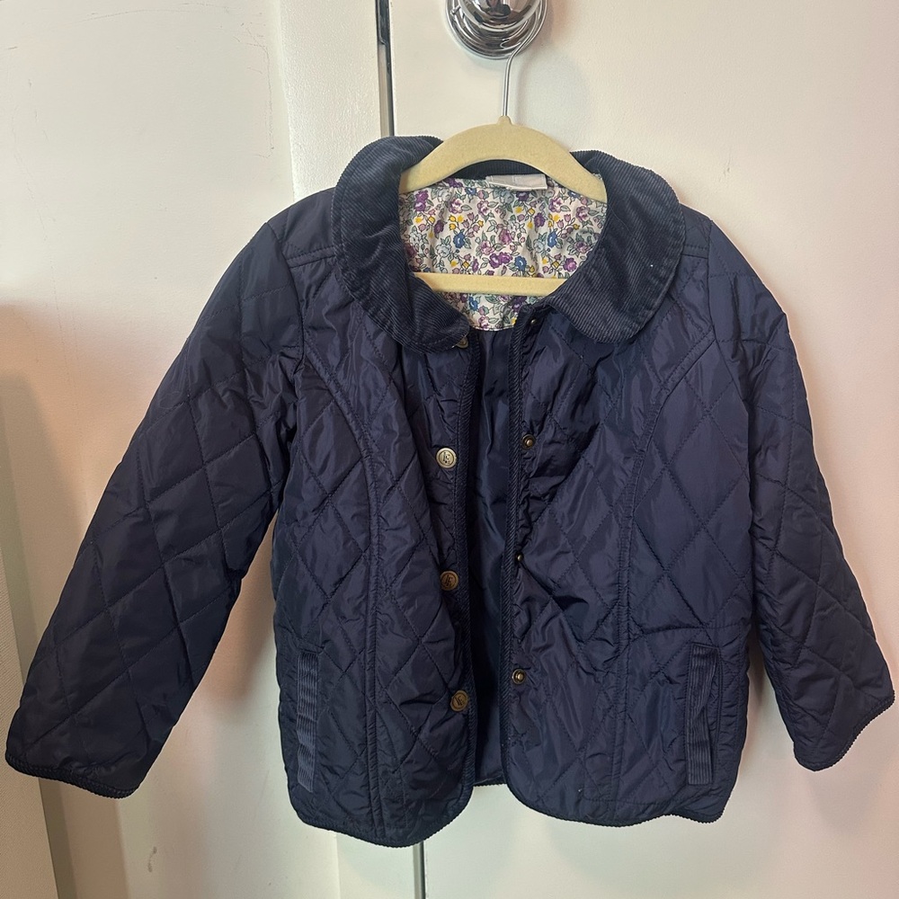 Navy Quilted Kids Jacket